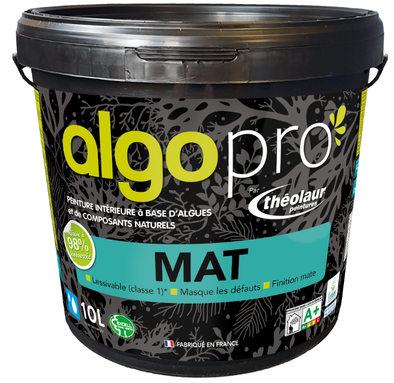 peinture/ biosourcée / naturelle / écologique / 98% d'origine naturelle / algues / MAT Peinture biosourcée finition mate