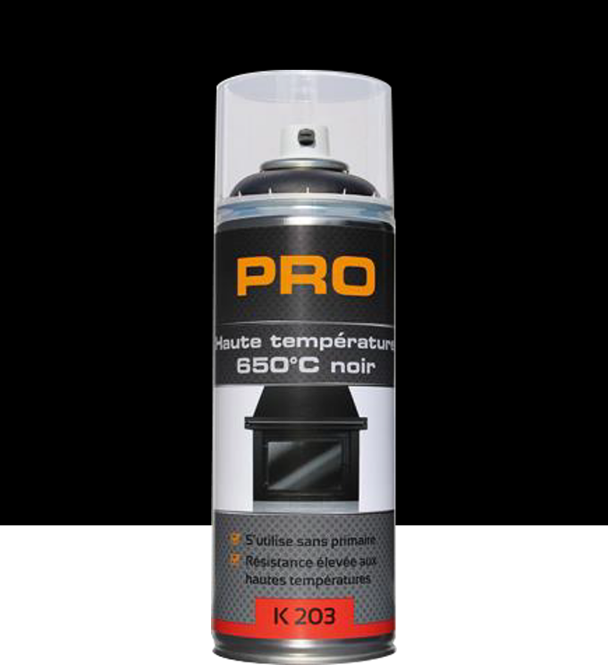 BOMBE PEINTURE HAUT TEMPERATURE NOIR 400ML