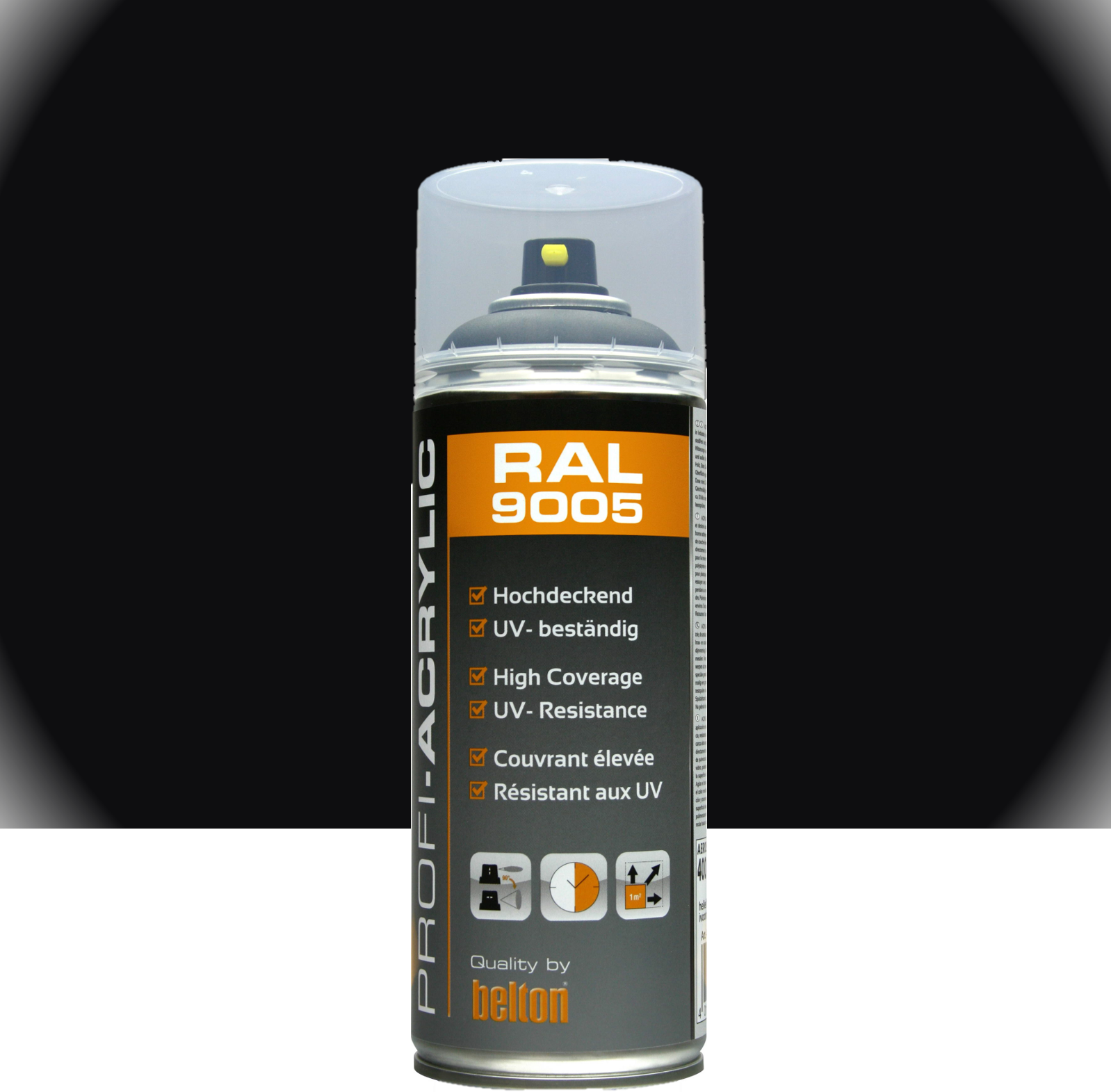 Bombe de peinture NOIR mat Delkolor® RAL 9005