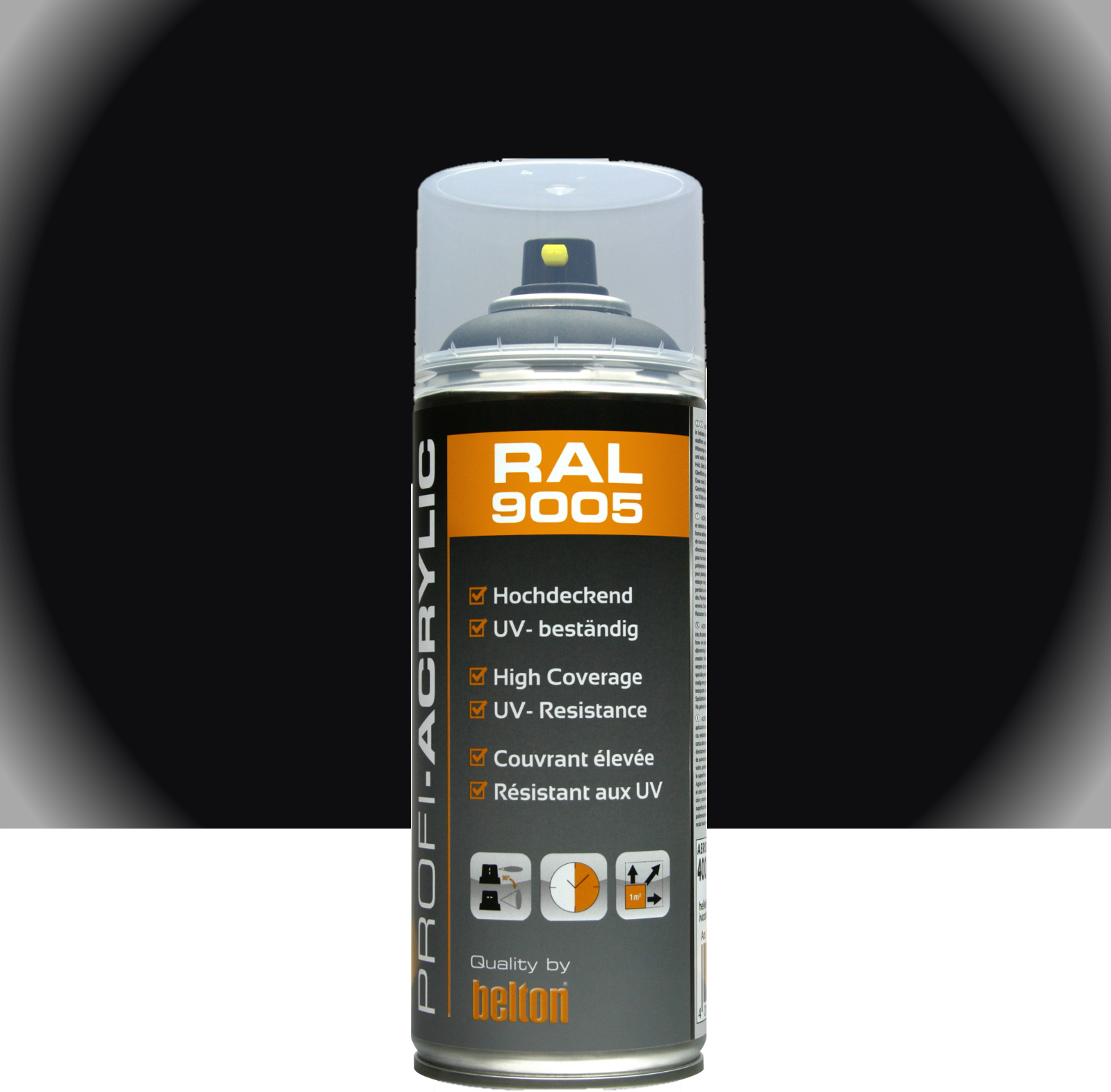 BRILLANT BOMBE PEINTURE NOIR FONCÉ RAL 9005 400ML