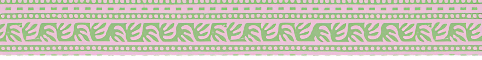 Frise murale motif Arabesque rose et verte