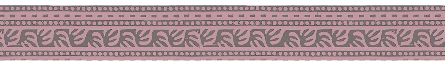 Frise murale motif Arabesque rose et fuchsia