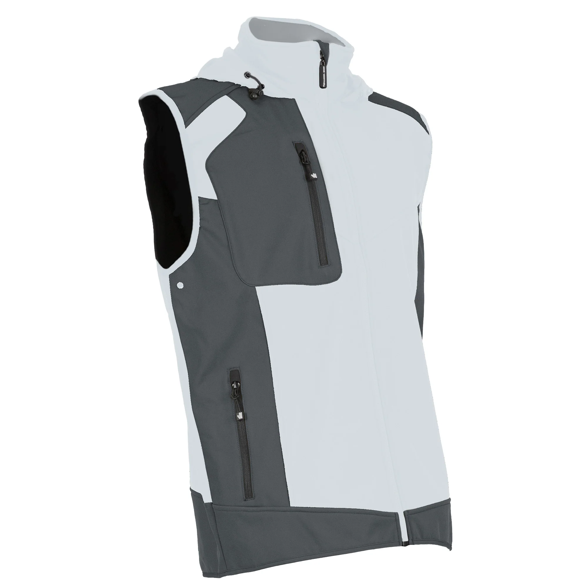 GILET SANS MANCHE FABIO BLANC ET GRIS