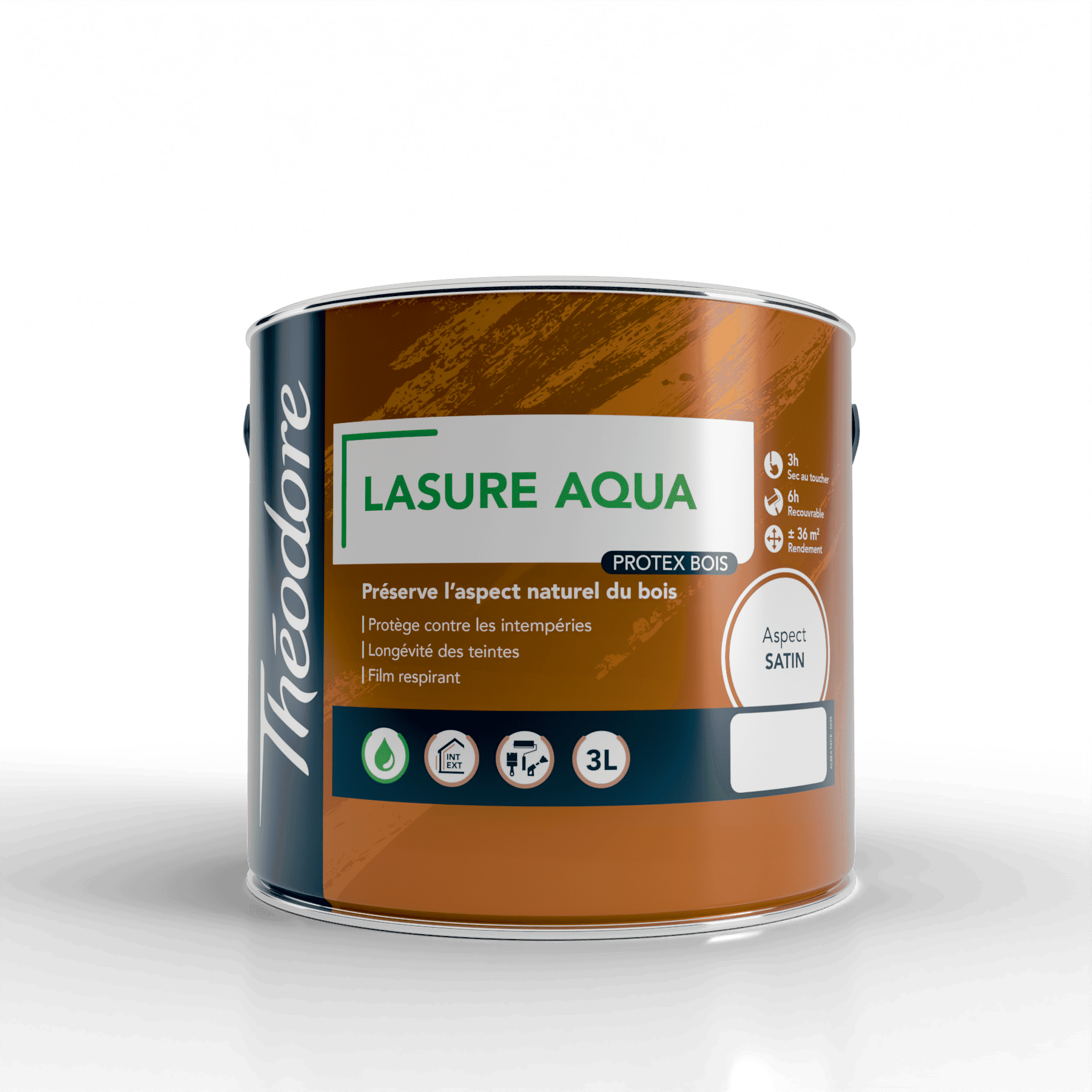 Lasure bois acrylique 3 litres