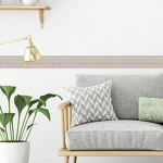 Frise murale motif Arabesque rose et verte Frise murale motif Arabesque rose et verte