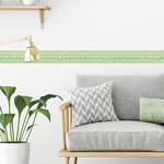 Frise murale motif Arabesque jaune et verte Frise murale motif Arabesque jaune et verte