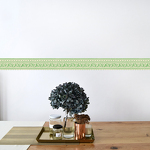 Frise murale motif Arabesque jaune et verte Frise murale motif Arabesque jaune et verte