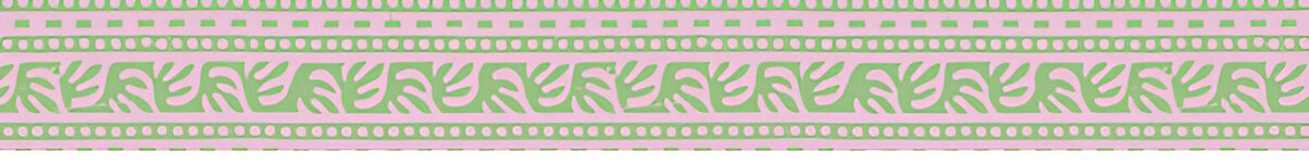 Frise murale motif Arabesque rose et verte Frise murale motif Arabesque rose et verte