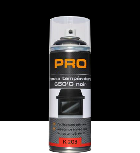 BOMBE PEINTURE HAUT TEMPERATURE NOIR 400ML