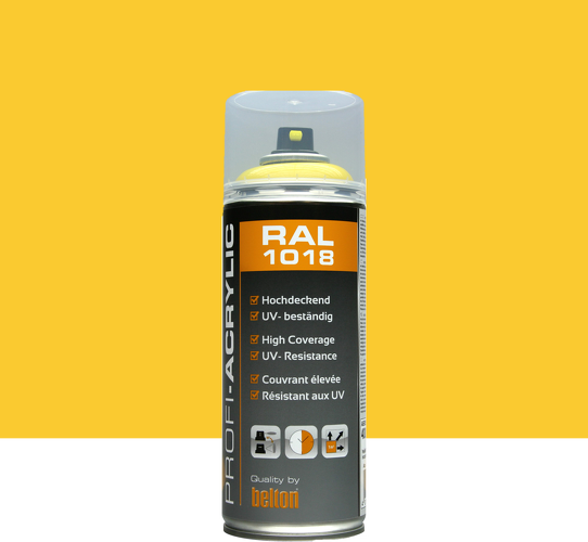 BOMBE PEINTURE JAUNE ZINC RAL 1018 400ML