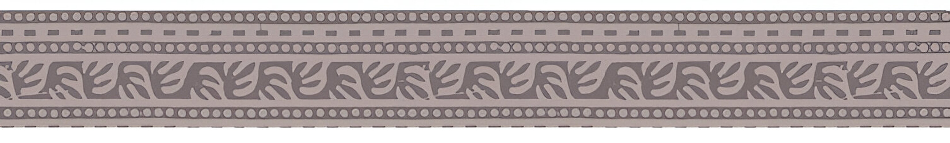 Frise murale motif Arabesque rose et gris