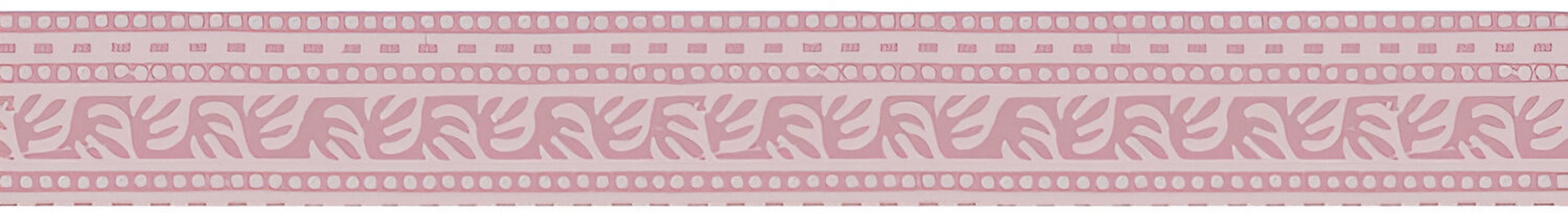 Frise murale motif Arabesque rose et rose foncé